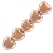 Czech Hearts beads 6mm Crystal capri gold 00030/27101